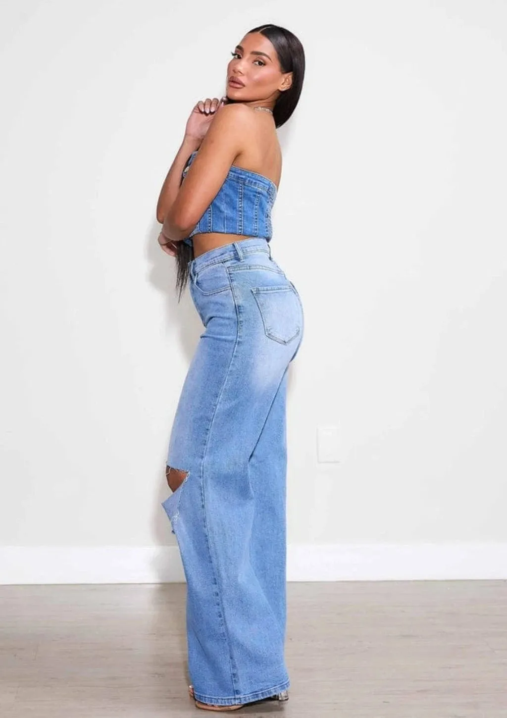 Rockstar Ripped Wide Leg Jeans